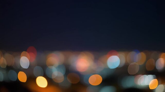 Glowing City Lights Bokeh Background Toward Future Vision Perfect for Advertising Presentation Event Poster and Business Branding