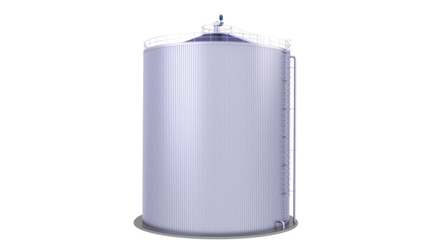Agricultural Biogas tank. 3D rendering isolated on blue background. Ideal for professionals, educational, engineering design