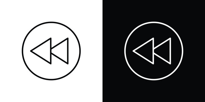 Rewind button icon editable elements kit