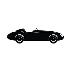 Obraz premium Vintage race car silhouette against a white background simple vector graphic
