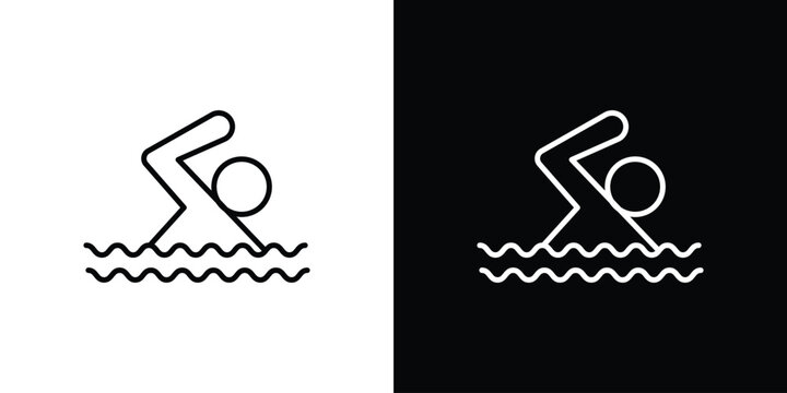 Swimming icon editable elements kit