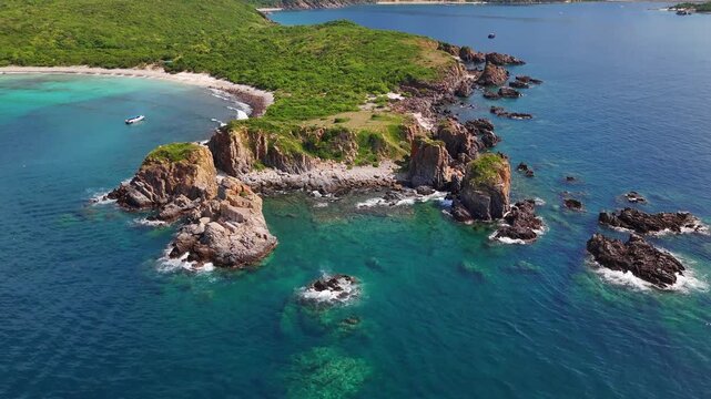 Back side of H&ograve;n Tre island in Nha Trang Vietnam