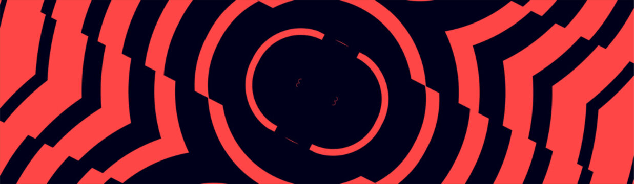 Aggressive red and black abstract concentric line swirl background for esports motocross stream overlay banner