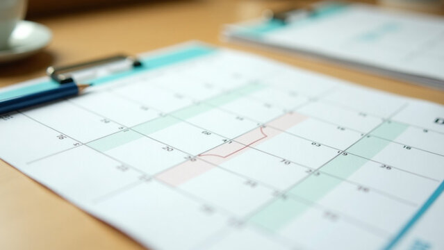 Colorful table background planning iteration for business meeting or travel planning concept ar close up