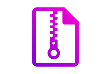 Vibrant Pink Magenta Zip Compressed Archive File Icon isolated on transparent background zipper document folder © R.TREANDS