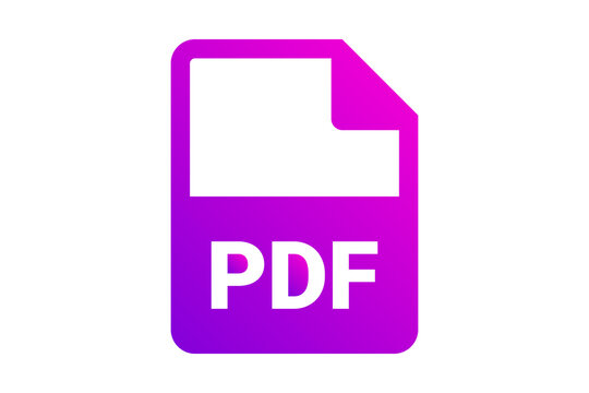 Vibrant Pink Magenta PDF File Format Document Icon isolated on transparent background adobe type symbol