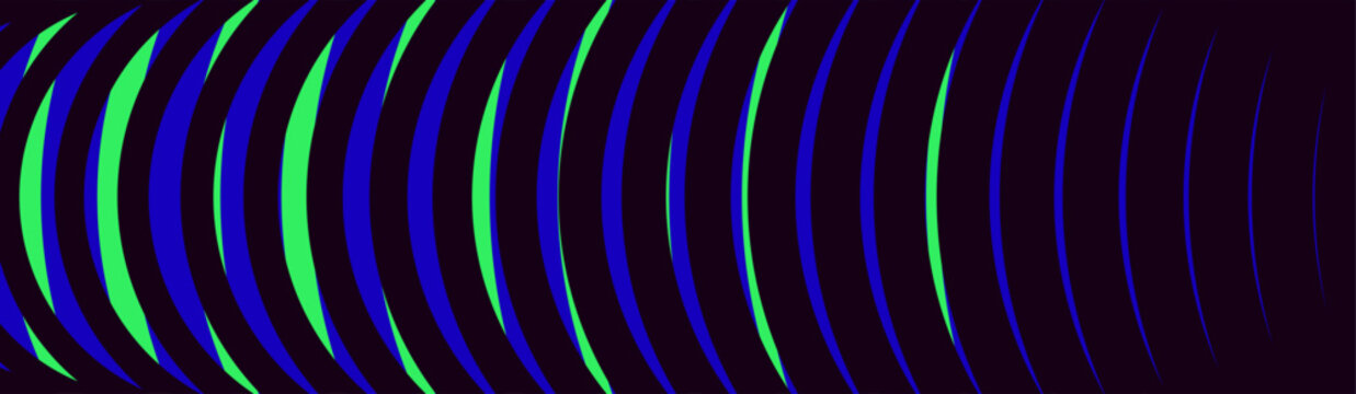 Neon blue and green abstract vertical digital frequency bars background for audio recording studio website header