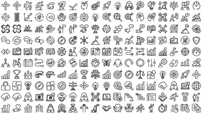 Fototapeta premium Business growth and development icons