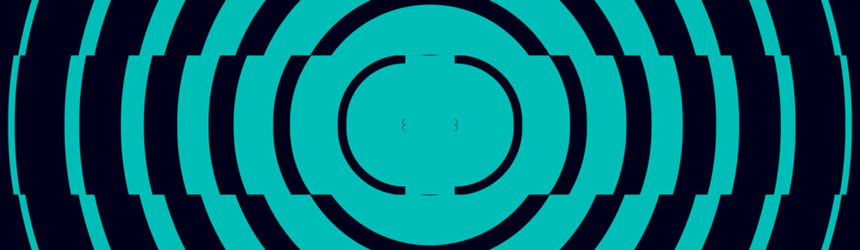 Neon purple concentric circle wave horizontal panel for  stream overlay banner