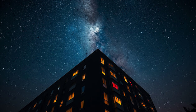 虹色の窓越しに見る満天の星