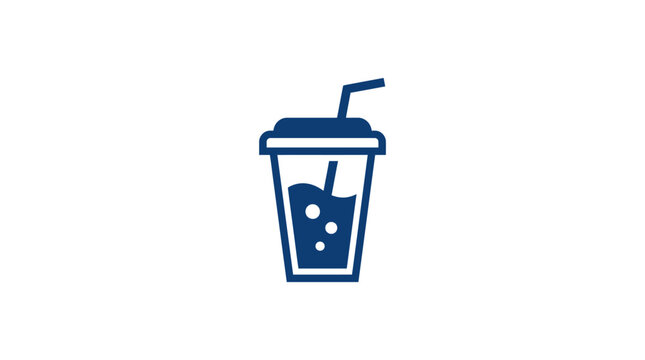 Cold drink with straw and lid.