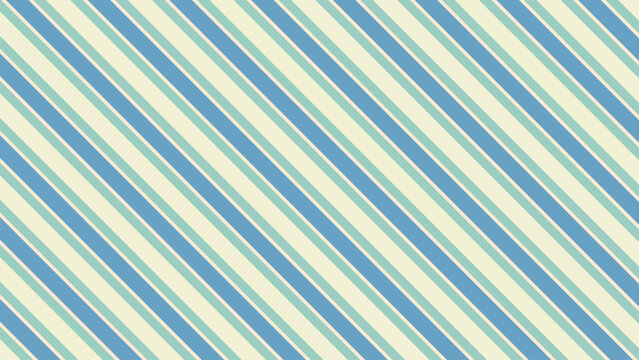Classic blue and cream diagonal stripes seamless pattern background vector illustration, elegant geometric parallel straight lines backdrop for trendy marine style fashion fabric wallpaper