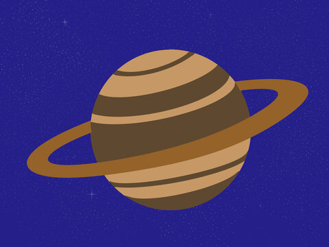 Planet saturnus in space