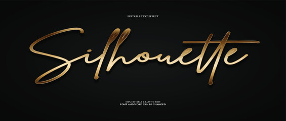 Luxury gold signature script silhouette text effect vector template © Ndoewer