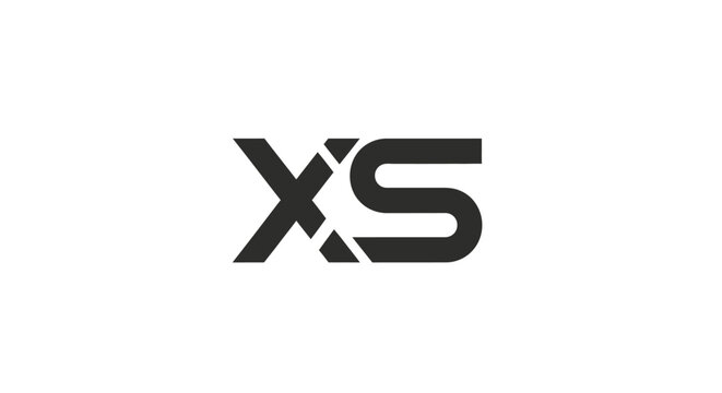 Modern bold black XS letter logo on white background.