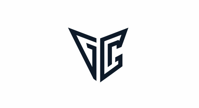 Modern geometric black letter VG or G monogram logo.