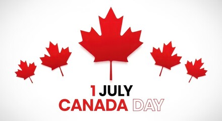 Obraz premium Canada Day July 1st celebration maple leaf vector illustration