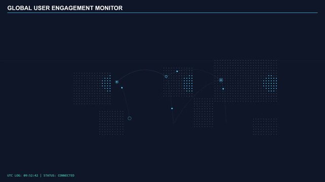 Global User Engagement Statistics and Data Visualization Animation