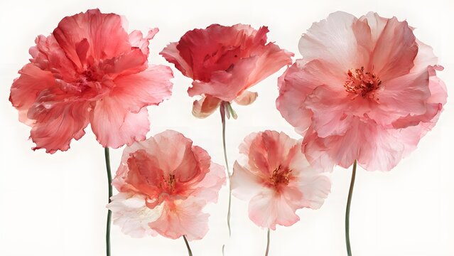Vibrant Pink Poppy Flowers Floating in Soft Light