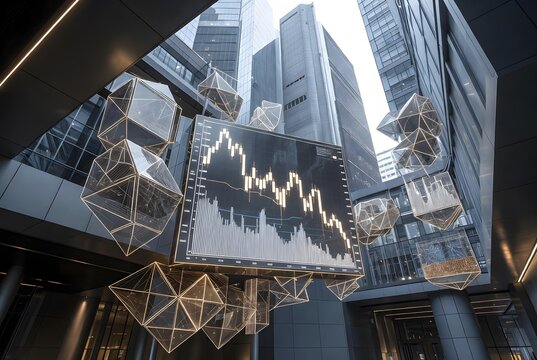 Subject: gold price chart shows price drop integrated into an adaptive architecture of portfolio allocation and capital planning structures, Environment: high-end asset management headquarters with fu