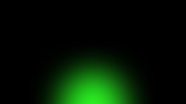 Green light dome rising from the base of a black screen. The smooth gradient expands upwards, filling the view with a bright, luminous green glow before resetting