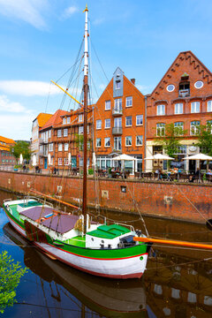 Hansestadt Stade am Flusslauf der Schwinge, Innenstadt/Altstadt am Fischmarkt