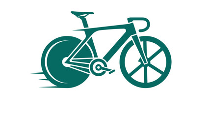 Fototapeta premium Teal bicycle icon on white background.