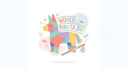 Obraz premium Piata Celebration for World Pinata Day with Colorful Donkey and Sweets
