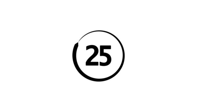 Circle countdown timer 30 seconds animation from 30 to 0 seconds, 30 Seconds countdown timer, Countdown timer, circle countdown animation for special deal Promotions. 4K .