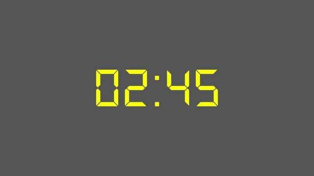 Countdown timer animation of 3 minutes on transparent background with alpha channels, 3 minutes countdown timer animation, countdown video.