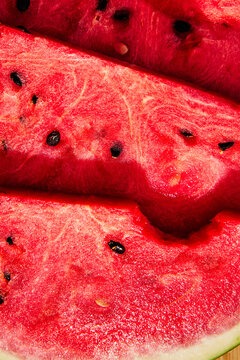 Close-Up of Fresh Juicy Watermelon Slices