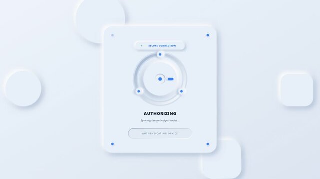 Abstract Digital Interface Showing Secure Data Connection Animation