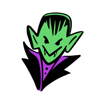 Count Dracula Vector Mascot Cartoon Face Logo PNG Sticker