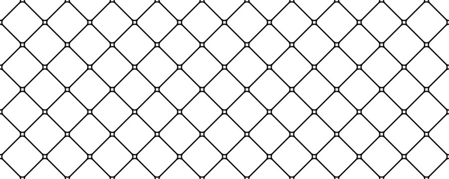 Black diagonal cross line grid seamless pattern with tiny stars. Diamond shaped outline background. Abstract geometric print. Minimalist repeat backdrop. Vector illustration
