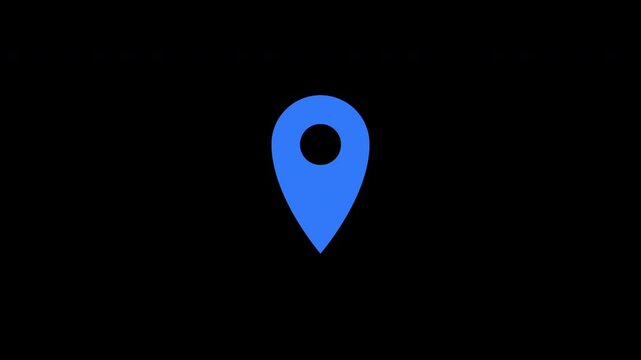 Location pin map pointer gps destination navigation blue icon animation