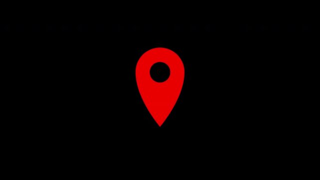 Location pin map pointer gps destination navigation red icon animation