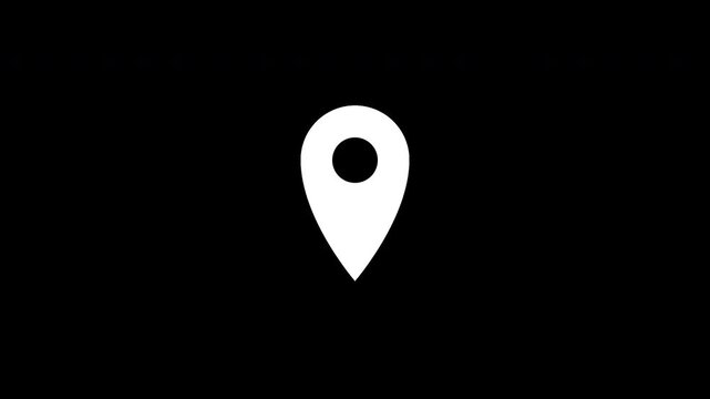 Map pointer location pin gps destination tracker white icon animation