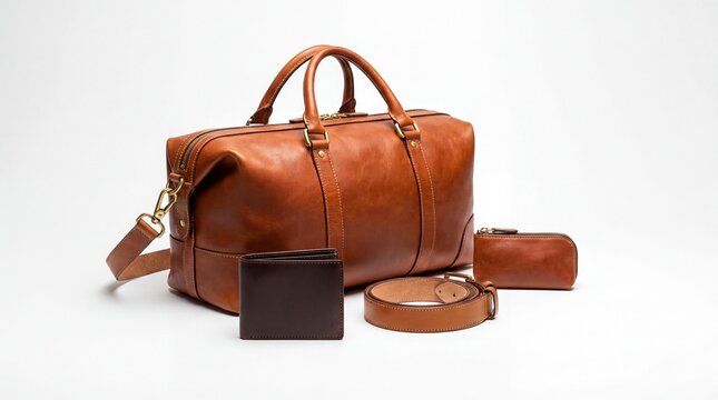 luxury leather fashion, luxurious leather goods featuring exquisite stitching and classic design