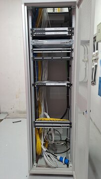 IDF Rack Installation in a Telecommunications TPS Room of a Building Under Construction