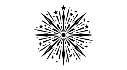 Fototapeta premium Black and white sunburst starburst vector graphic design element.