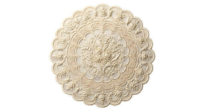 round lace doily isolated on white