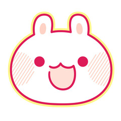 口を開けて笑ううさぎのかわいいイラスト