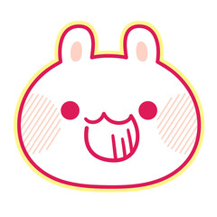 いたずらっぽい表情のうさぎのイラスト © 黒はむ