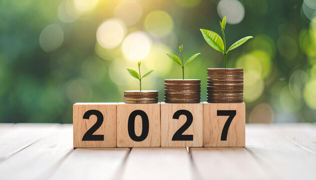 2027 investment growth concept with increasing money savings