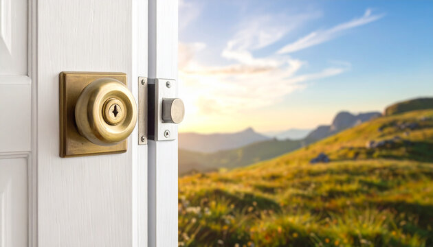 Door Handle with Nature View