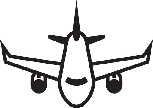 Commercial Airplane Flight Line Art Vector Icon