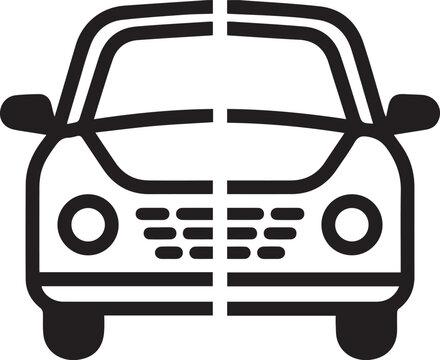 Car Front View Stylized Vector Icon