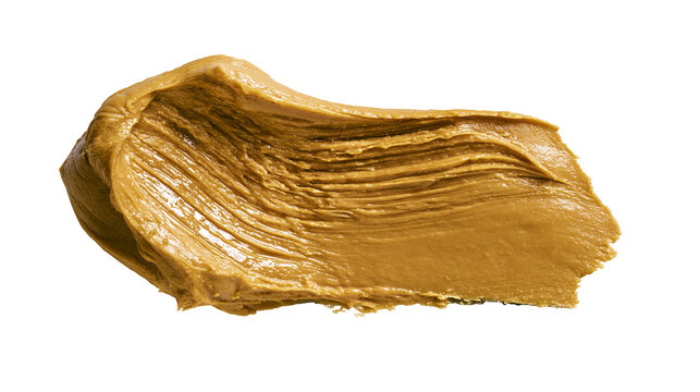 Creamy peanut butter swirl textured and smooth, isolated on transparent background
