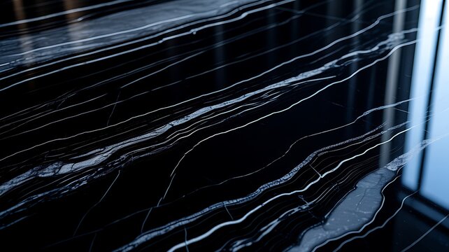 Luxury glossy black marble stone texture. 