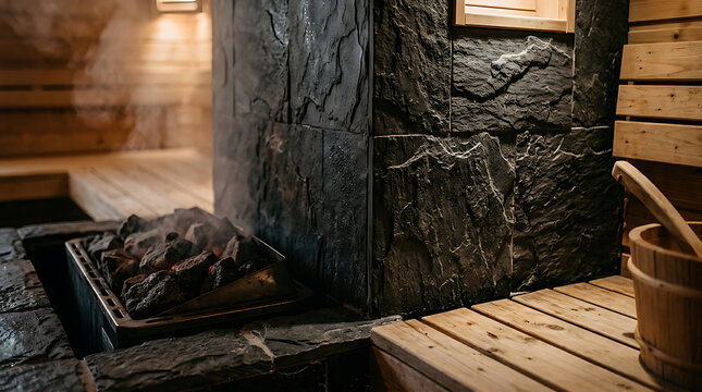 Traditional wooden sauna interior featuring hot stones steam and bucket scene-c56a0476-86d3-4908-967e-5dc8b0bfcecd_202607041922